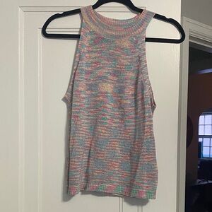 Pastel Multi-Color Halter Knit Tank Top